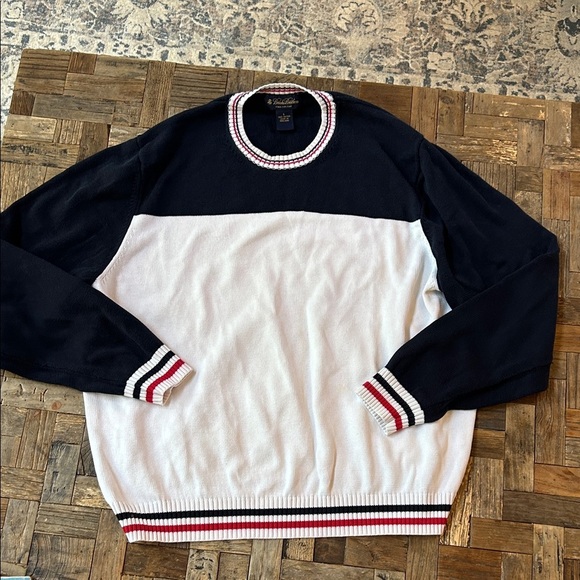 Brooks Brothers Men’s Cotton America Red White Blue Pullover Sweater Size Large - Picture 1 of 8